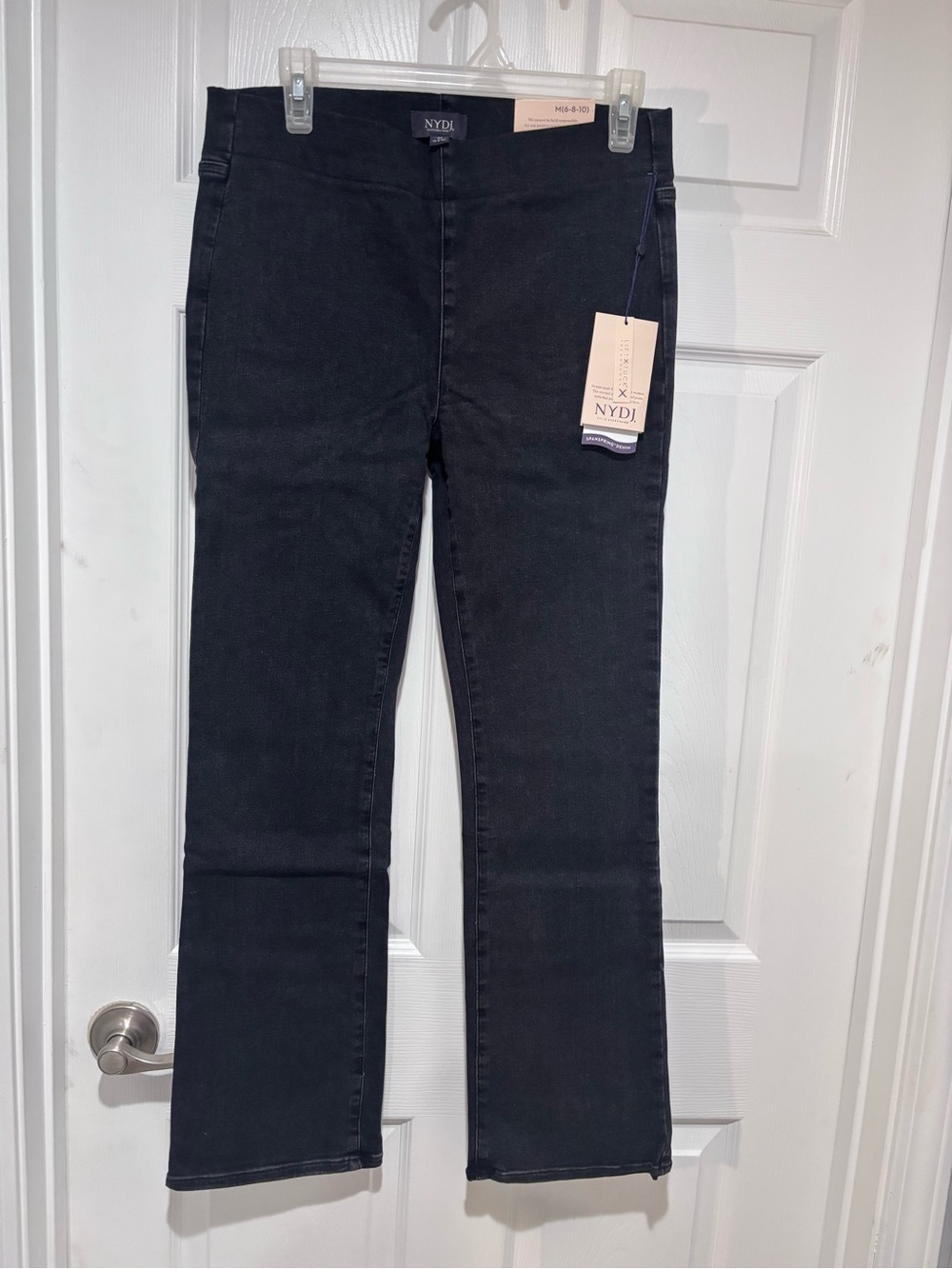 NYDJ NIP Women's Black Pull On Slim Bootcut Trinity Jeans